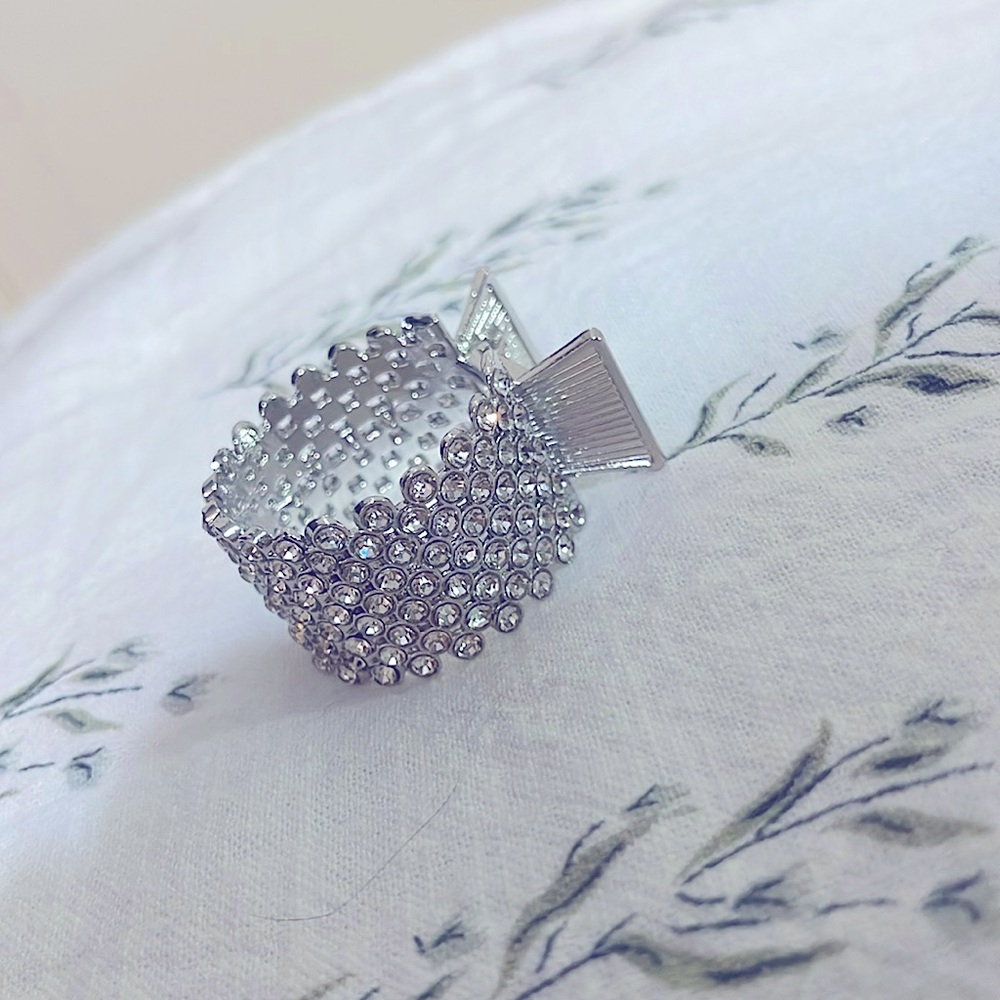 Silver Rhinestone Thick Hair Clip NEW